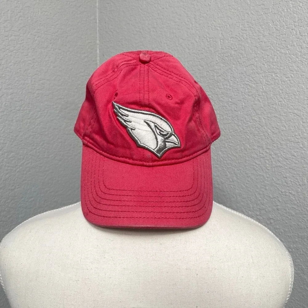 NFL ARIZONA CARDINALS PINK RED BASEBALL CAP ADJUSTABLE STRAP ATHLETIC SPORTY